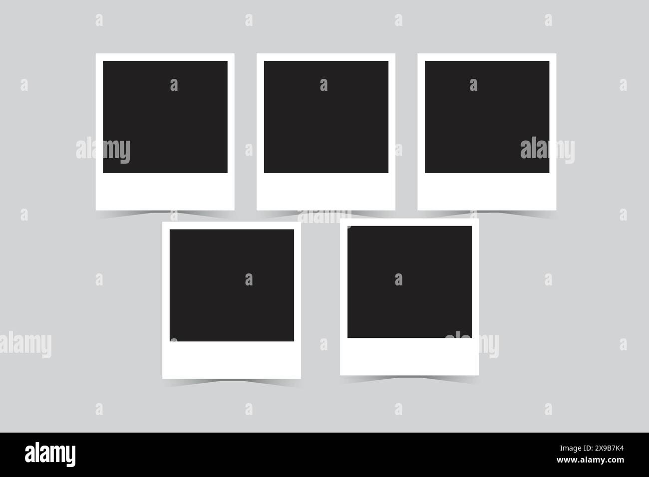 Elegante cornice fotografica strappata, mockup polaroide, vettore premium Illustrazione Vettoriale