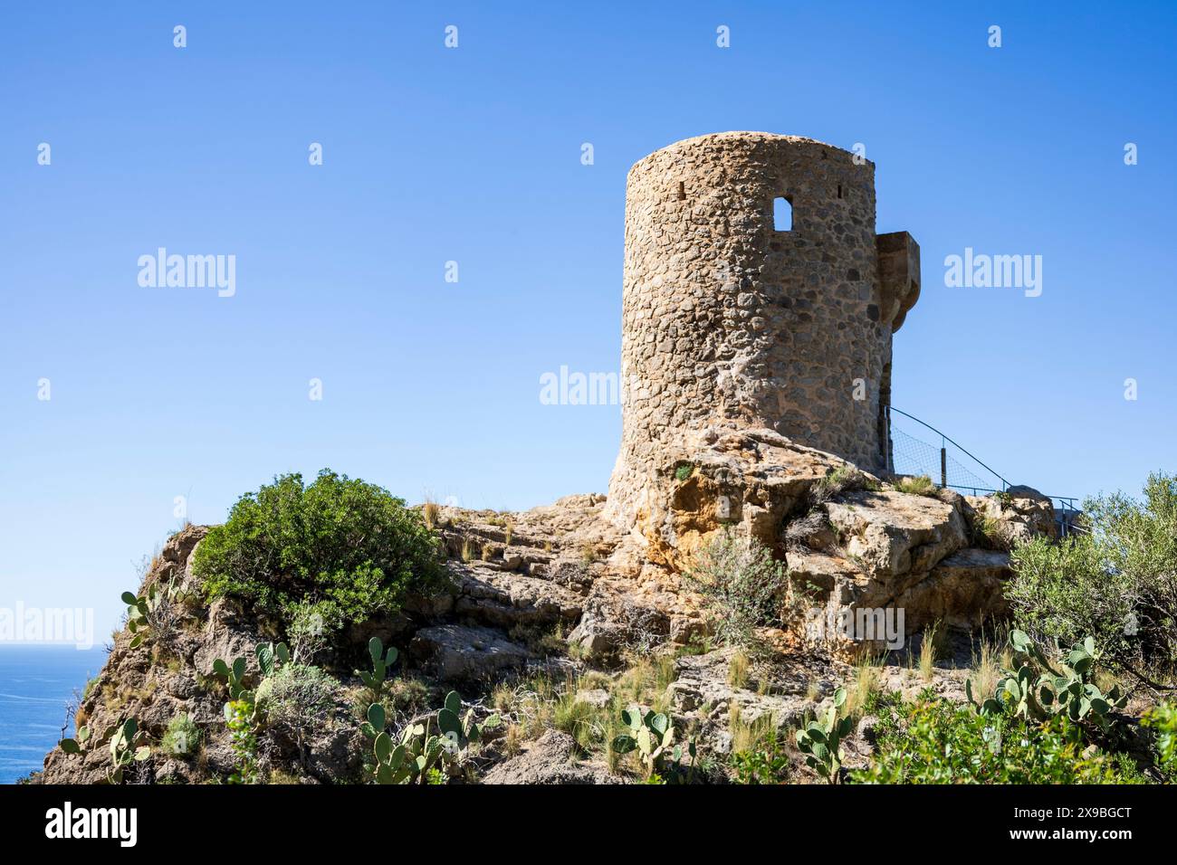 Torre del Verger, anche Torre de ses Ànimes vicino a Banyalbufar, Maiorca, Isole Baleari, Spagna Foto Stock