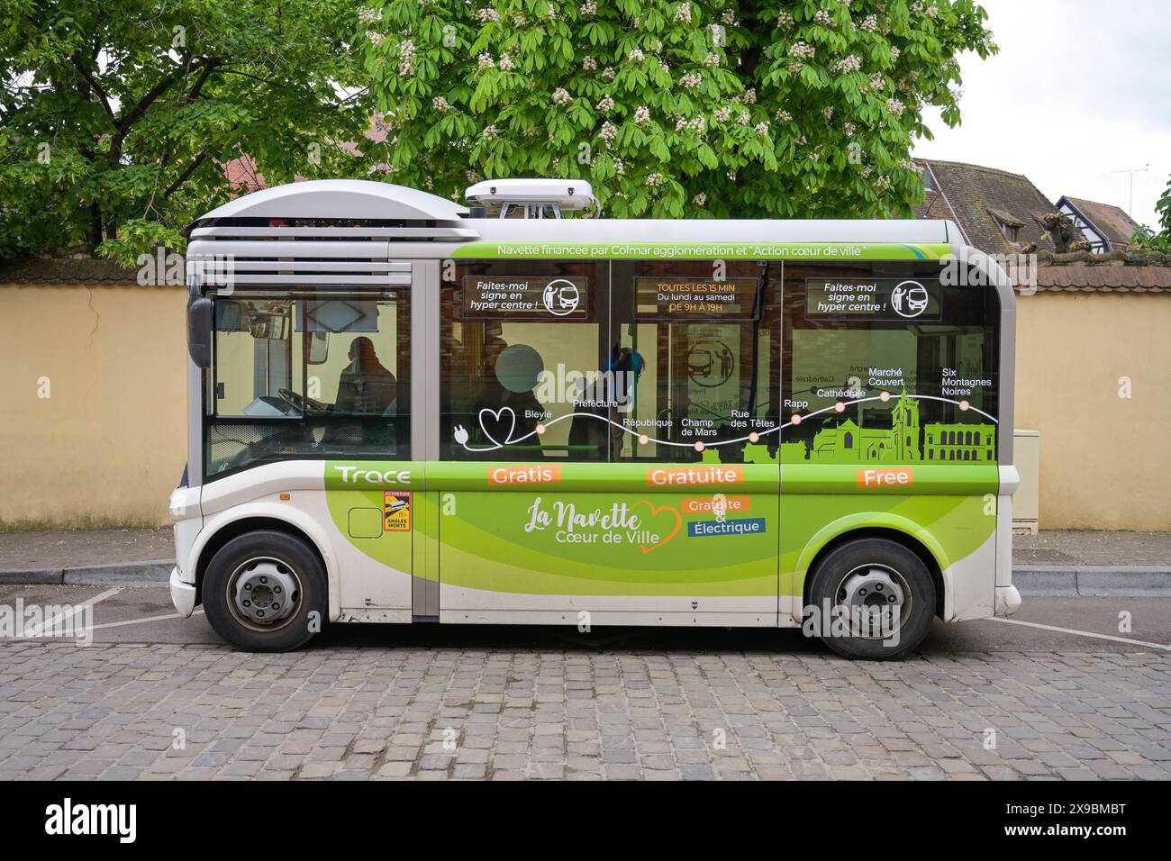 Pendelbus, elektrisch, Colmar, Elsass, Frankreich Foto Stock