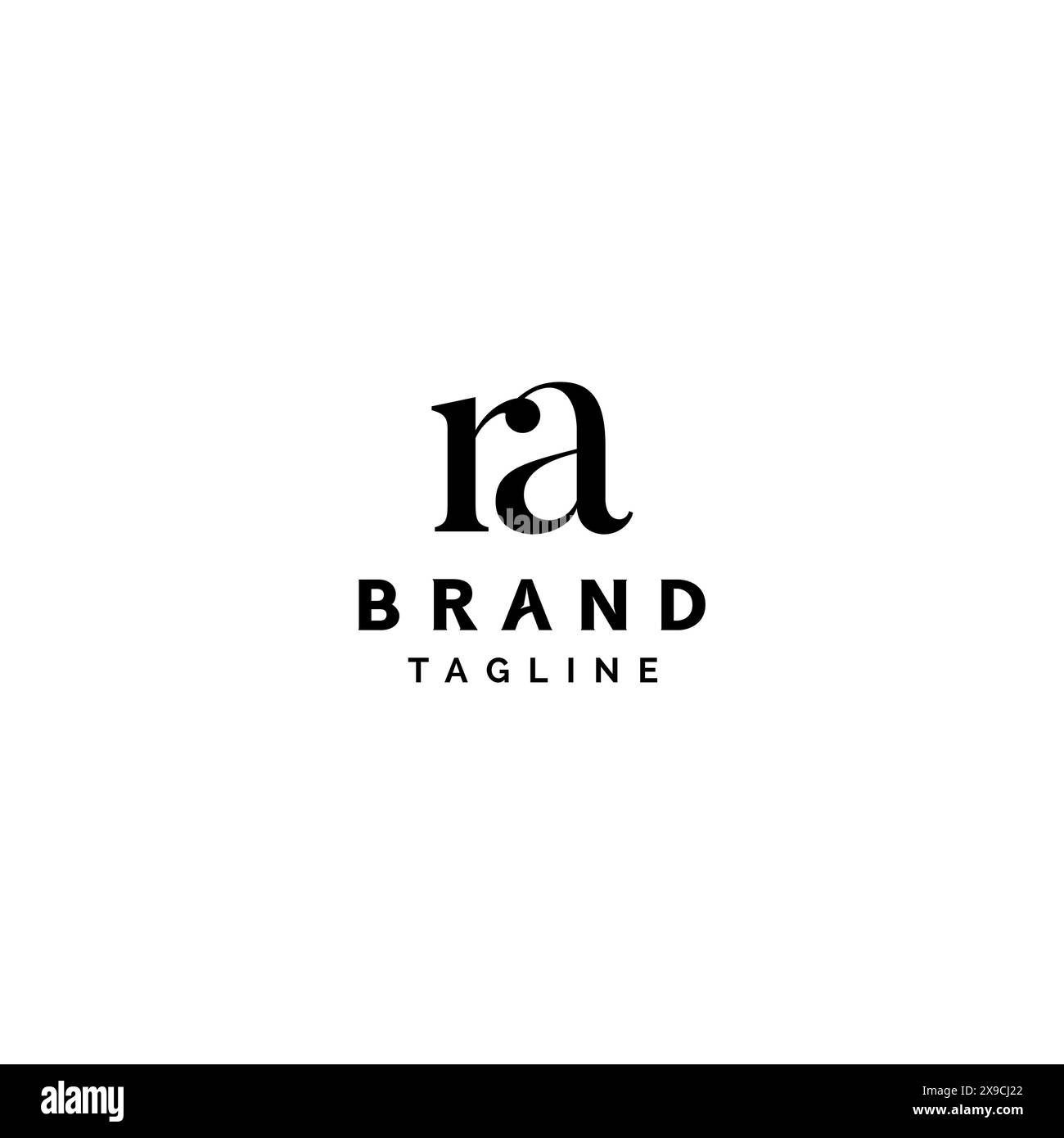iniziali ra in stile classico. Design minimalista con logo Letter ra. Modello logo ra con lettera iniziale Classic Minimalis. Illustrazione Vettoriale
