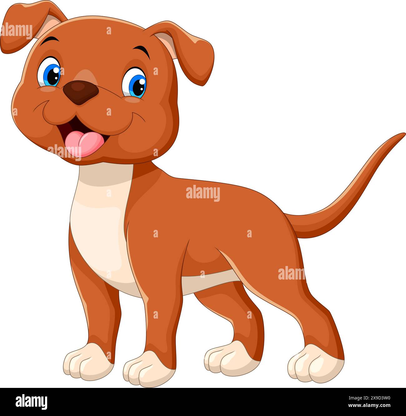 Illustrazione vettoriale di un cucciolo di cartoni animati isolato su sfondo bianco. Illustrazione Vettoriale