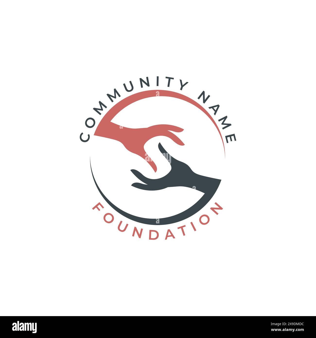 Supporto del vettore di progettazione del logo Hand. Immagine vettoriale dell'icona del logo per adulti e bambini. modello di design del logo per la cura delle mani. Illustrazione Vettoriale