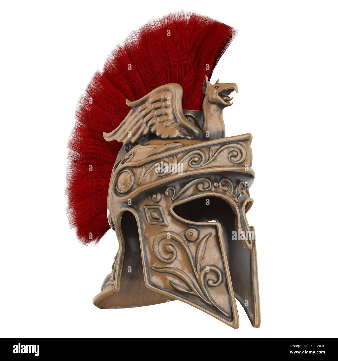 Elmetto Roman Warrior isolato Foto Stock