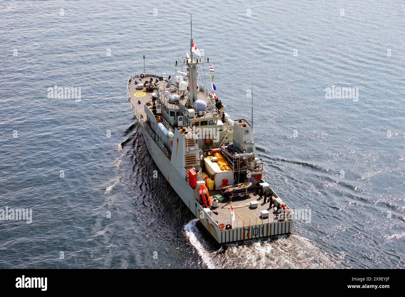 HMCS Glace Bay, una nave da difesa costiera classe Kingston della Royal Canadian Navy, nella foto del porto di Halifax nel 2023 Foto Stock