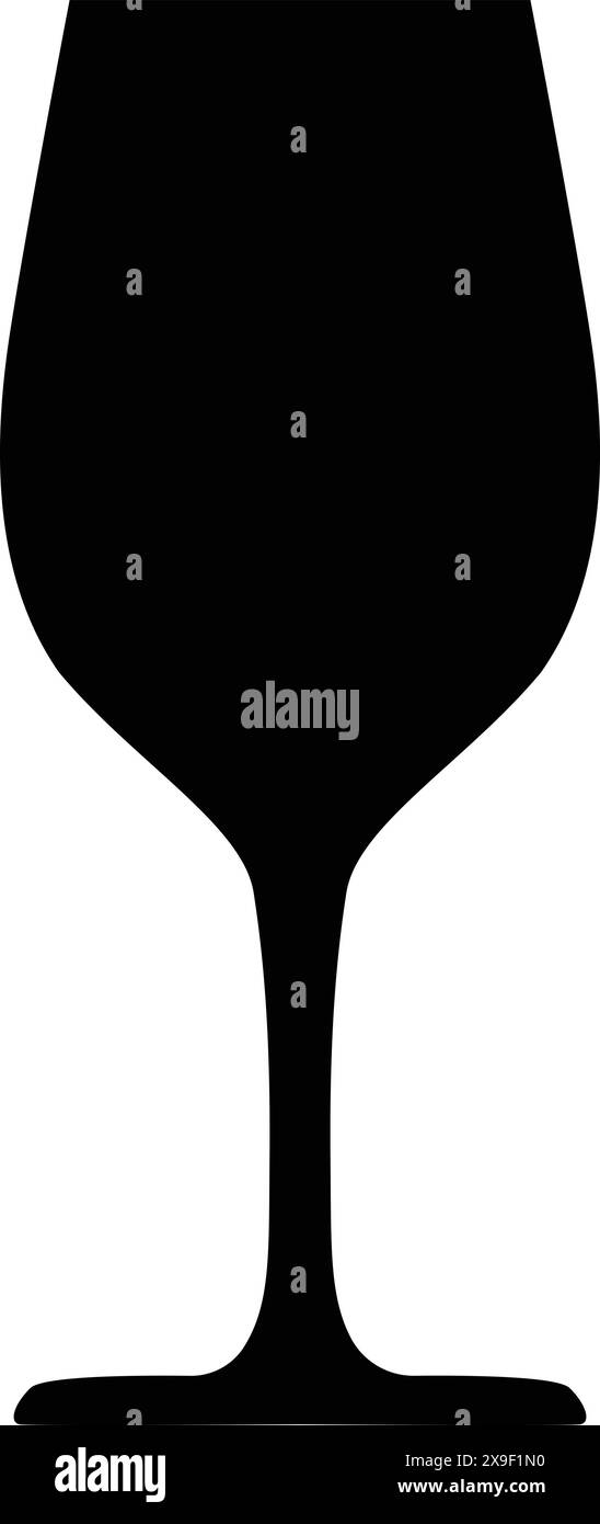 Icona del bicchiere vuoto, simbolo dell'icona del bicchiere da vino, icona del bicchiere di birra, simbolo del vettore del bicchiere di vino Illustrazione Vettoriale