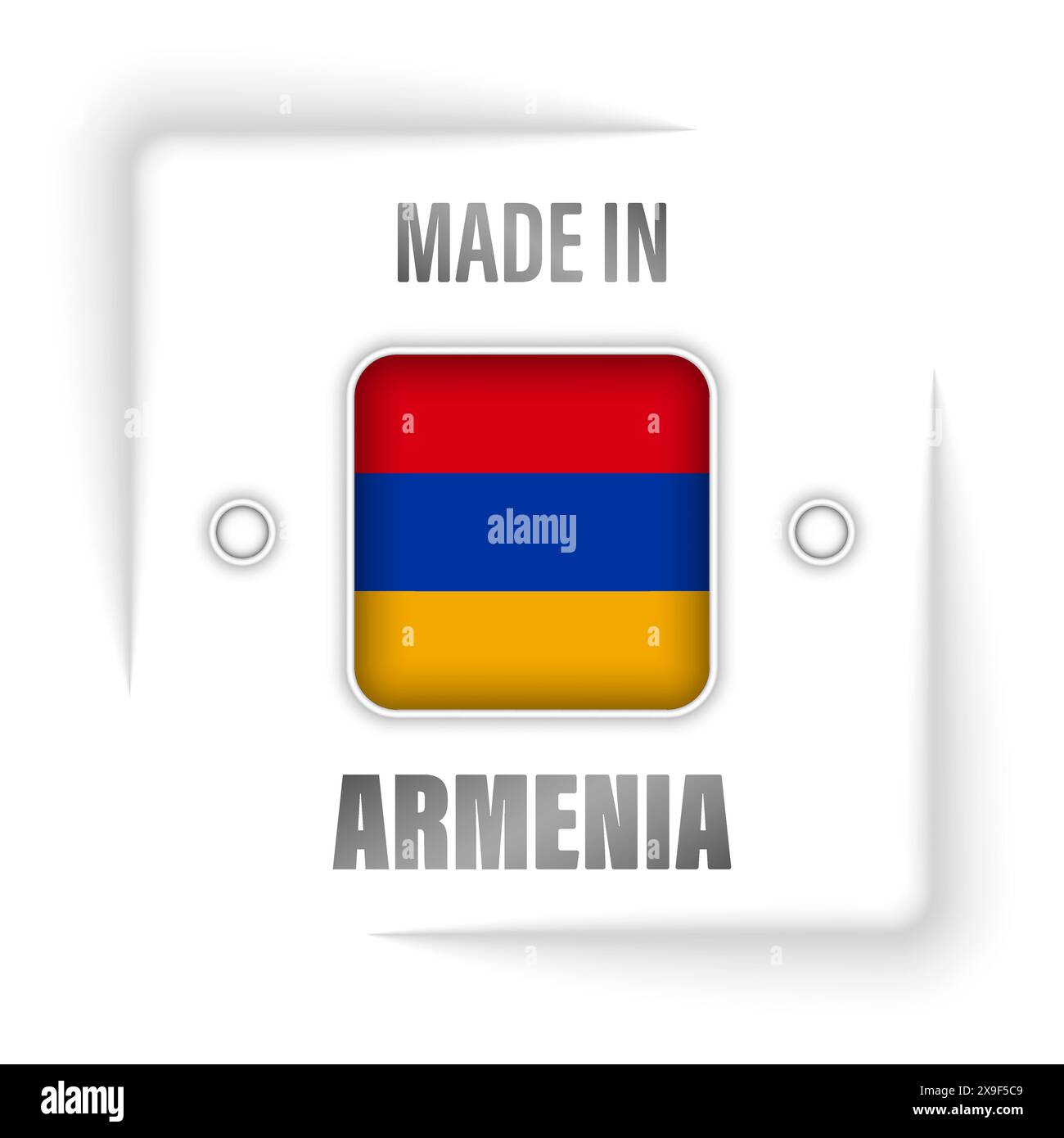 Made in Armenia grafica ed etichetta. Elemento di impatto per l'uso che si desidera fare di esso. Illustrazione Vettoriale