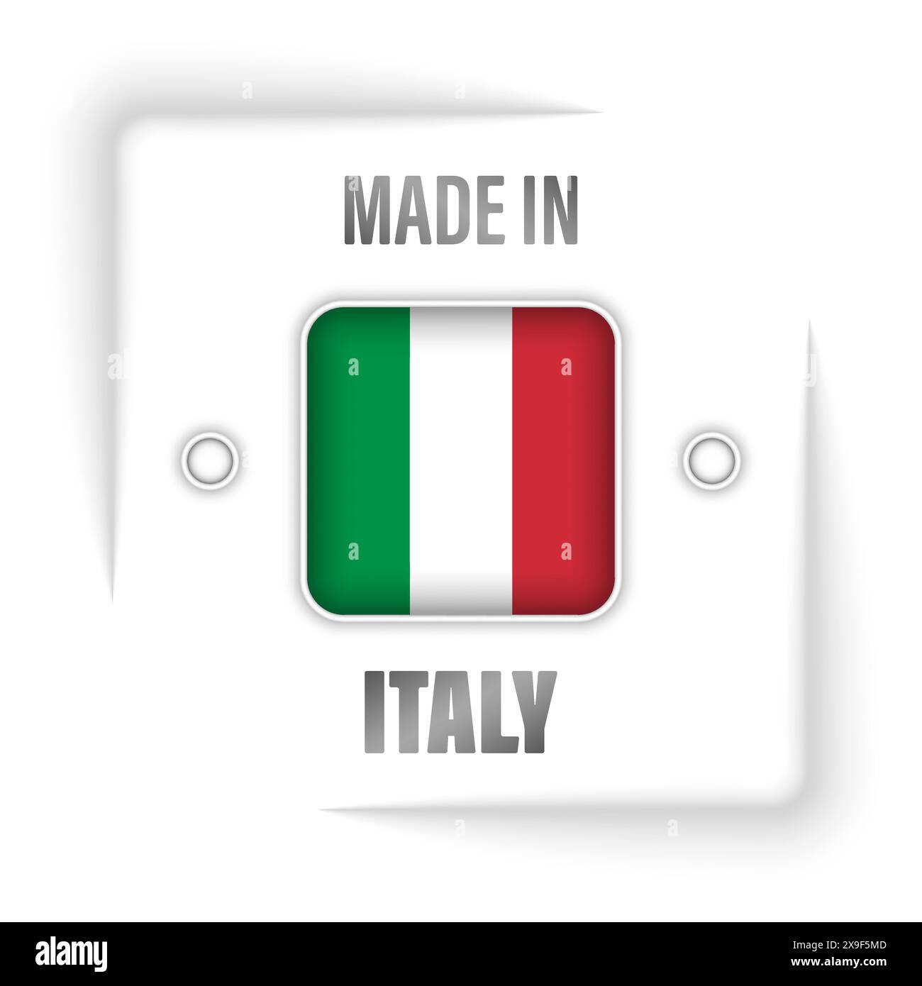 Grafica ed etichetta Made in Italy. Elemento di impatto per l'uso che si desidera fare di esso. Illustrazione Vettoriale