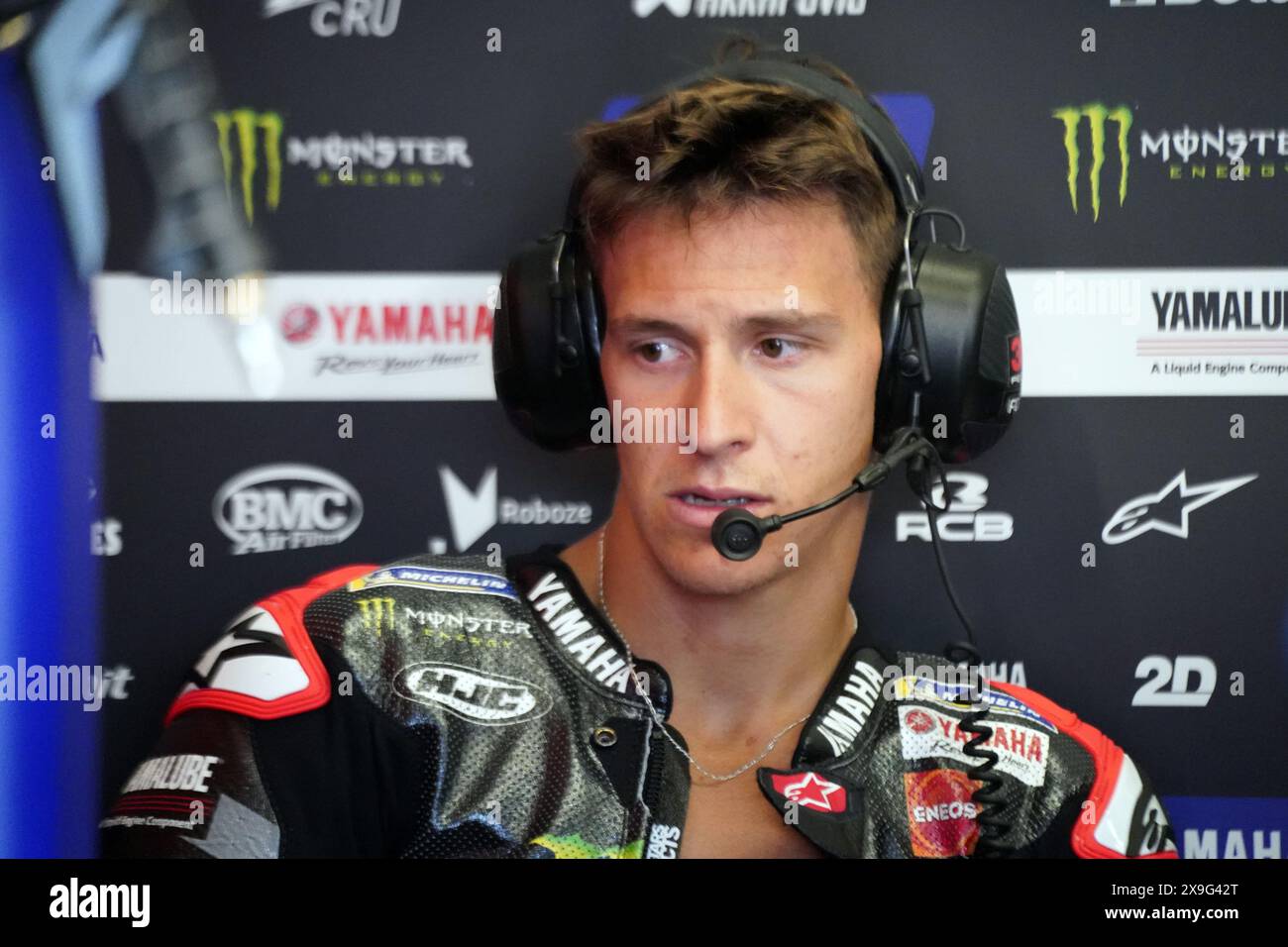 Foto Alessandro la Rocca/LaPresse30-05-2024, GRAN PREMIO D'ITALIA Brembo Sport-Motociclismo-Motomondiale GRAN PREMIO D'ITALIA Brembo- autodromo Internazionale del Mugello- 2024-MotoGP- nella foto: Fabio Quartararo -Yamaha Photo Alessandro la Rocca/ credito: LaPresse/Alamy Live News Foto Stock