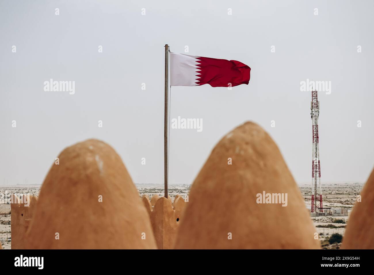 Al Zubara Fort, una storica fortezza militare del Qatar costruita sotto la supervisione dello sceicco Abdullah bin Jassim al Thani nel 1938 Foto Stock