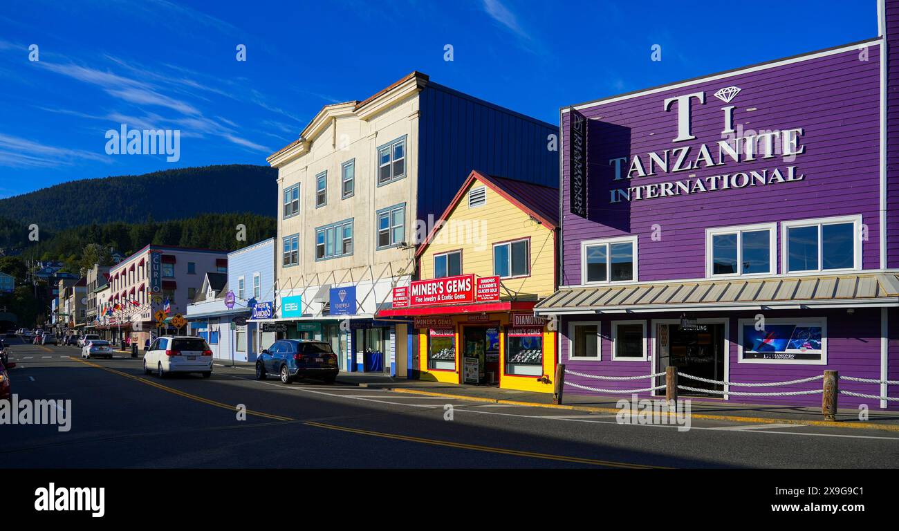 Front Street a Ketchikan, Alaska Foto Stock