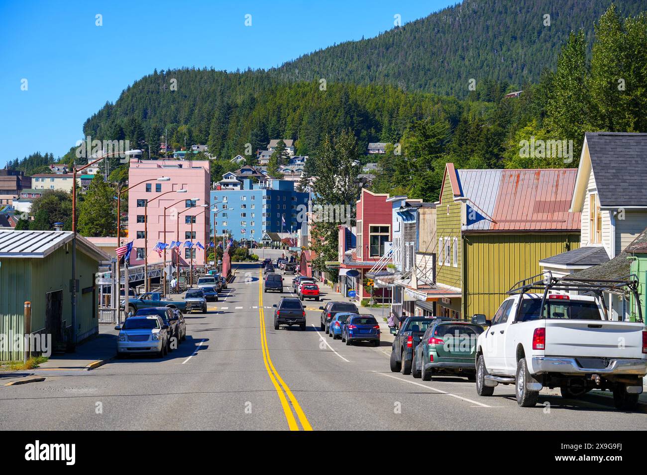 Stedman Street a Ketchikan, Alaska Foto Stock