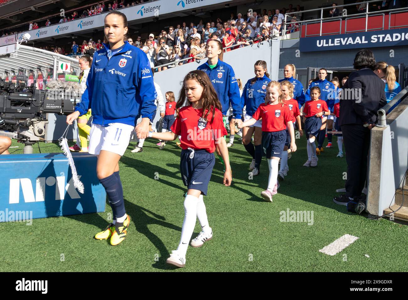 Oslo, Norvegia 31 maggio 2024 Guro Reiten di Norvegia e Chelsea durante il turno di qualificazione al Campionato europeo femminile di calcio europeo del gruppo A1 tra Norvegia donne e Italia donne all'Ullevaal Stadion di Oslo, Norvegia crediti: Nigel Waldron/Alamy Live News Foto Stock