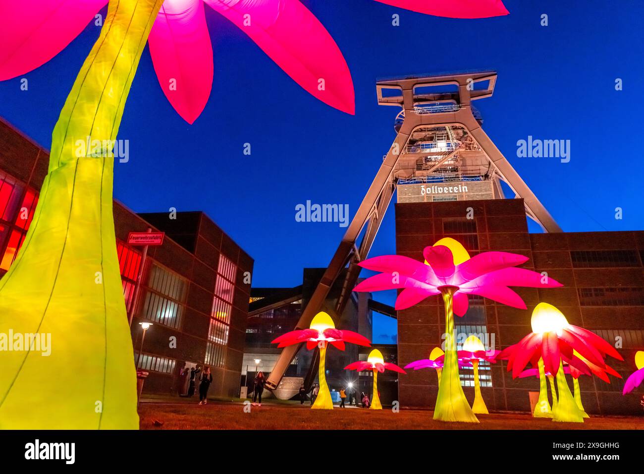 Celebrazioni per celebrare il 25° anniversario della Route of Industrial Heritage nella regione della Ruhr, festival che durano diversi giorni, il punto forte è il Foto Stock