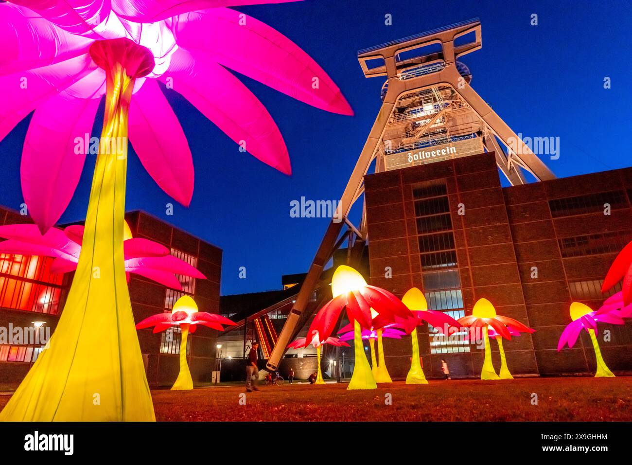 Celebrazioni per celebrare il 25° anniversario della Route of Industrial Heritage nella regione della Ruhr, festival che durano diversi giorni, il punto forte è il Foto Stock