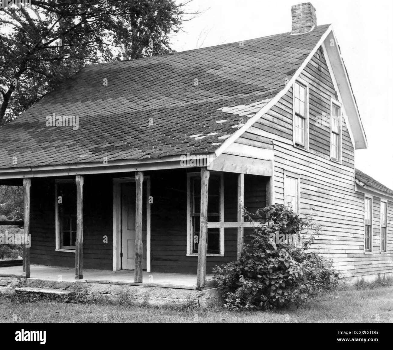 La Moses Carver House del 1881 a Diamond, Missouri, presso il George Washington Carver National Monument. La casa fu costruita dopo che un tornado demolì diverse abitazioni nella fattoria, tra cui la capanna del luogo di nascita di George Washington Carver. (USA) Foto Stock
