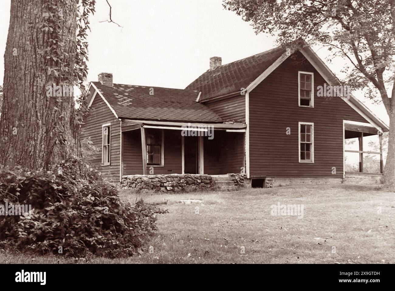 La Moses Carver House del 1881 a Diamond, Missouri, presso il George Washington Carver National Monument. La casa fu costruita dopo che un tornado demolì diverse abitazioni nella fattoria, tra cui la capanna del luogo di nascita di George Washington Carver. (USA) Foto Stock