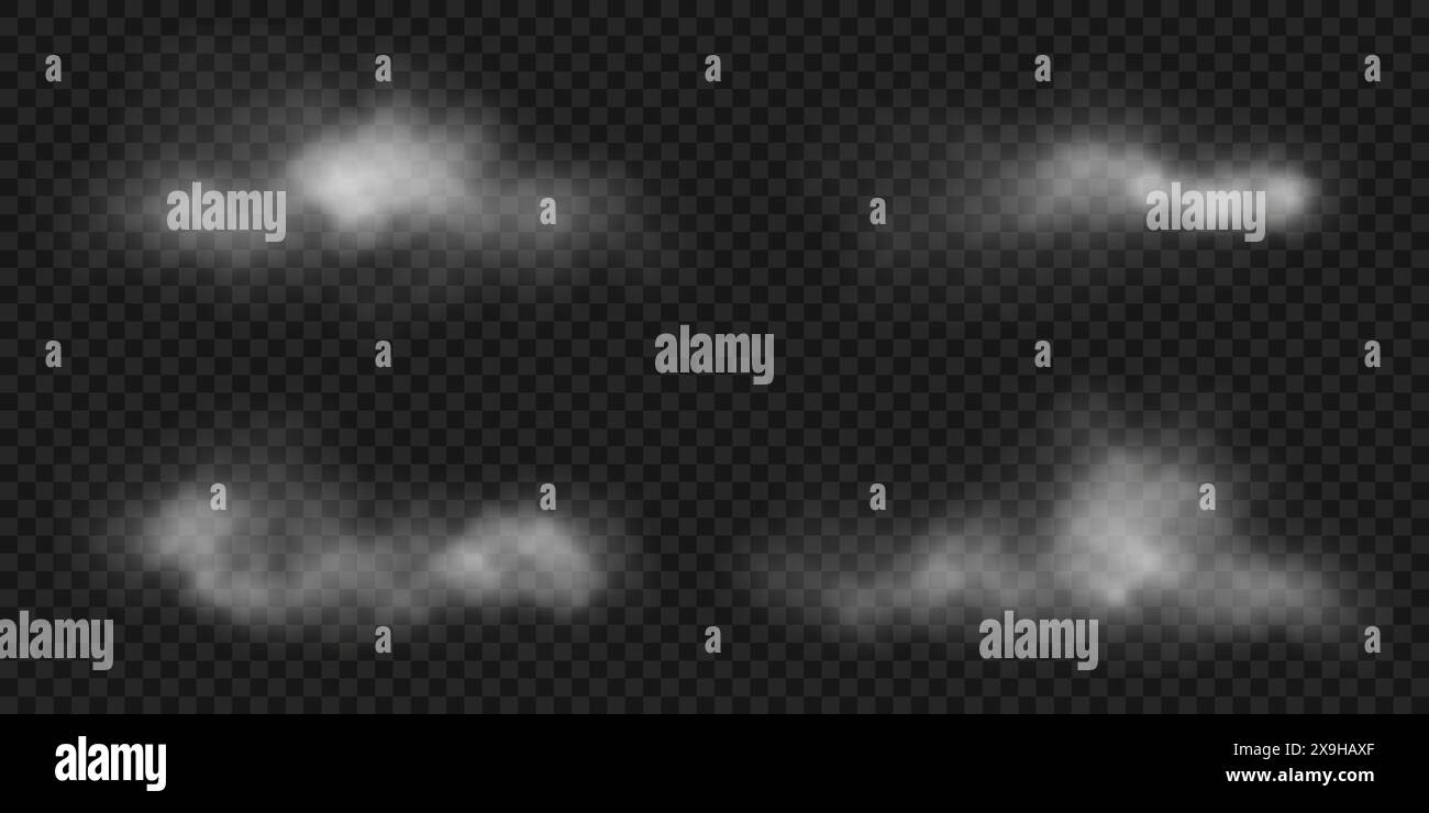 Nuvole bianche e morbide realistiche. Illustrazione vettoriale Illustrazione Vettoriale