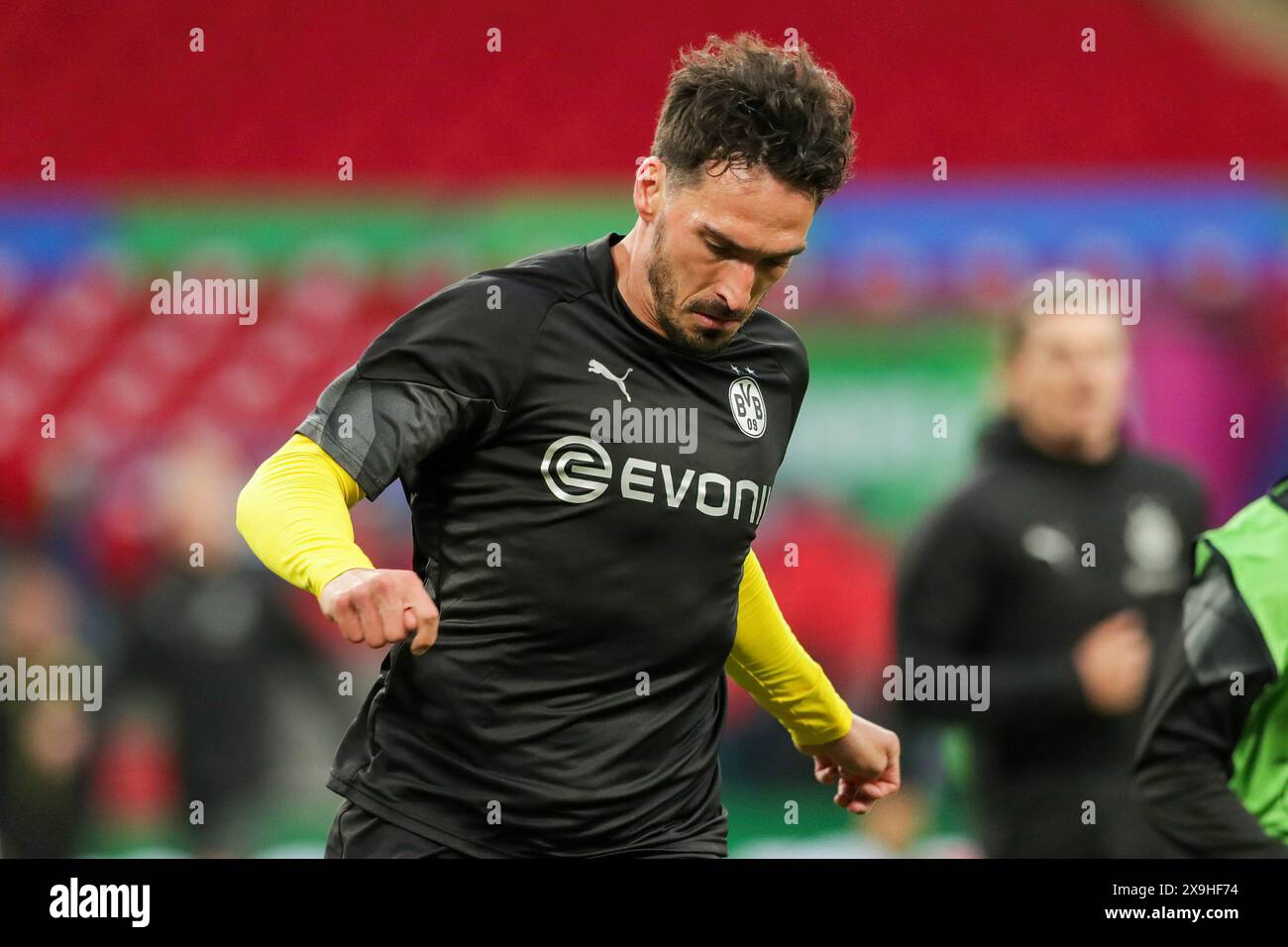 Londra, Regno Unito. 31 maggio 2024. Mats Hummels del Borussia Dortmund in azione durante la sessione di allenamento in vista della finale di UEFA Champions League contro il Real Madrid a Wembley. Credito: SOPA Images Limited/Alamy Live News Foto Stock