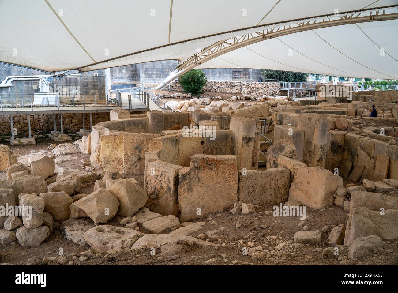 05.24.24. Malta, Tarxien. Antico tempio megalitico presso il complesso Hagar Qim a Qrendi Malta Foto Stock