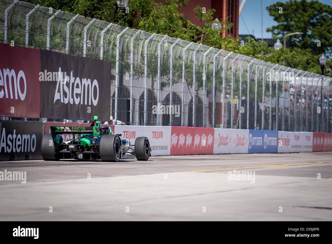 31 maggio 2024, Detroit, mi, Stati Uniti: Pilota DELLA SERIE NTT INDYCAR, ROMAIN GROSJEAN (77) di Ginevra, Svizzera, pratica per il Gran Premio di Detroit nelle strade di Detroit a Detroit, mi. (Credit Image: © Walter G. Arce Sr./ASP via ZUMA Press Wire) SOLO USO EDITORIALE! Non per USO commerciale! Foto Stock