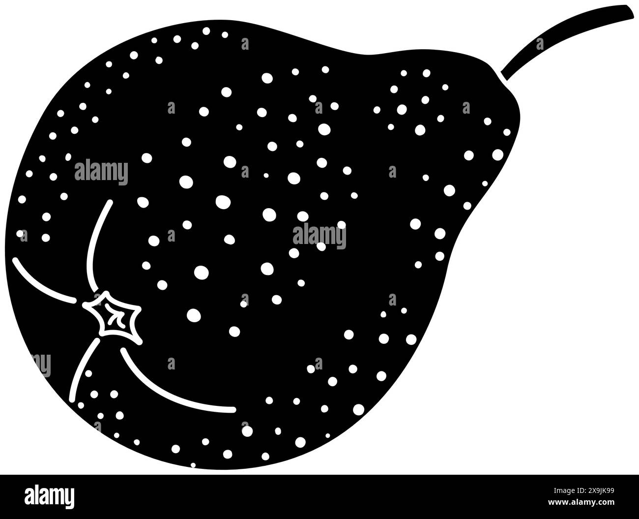 Icona silhouette a pera. Semplice elemento fruttato minimalista. Illustrazione isolata dell'inversione della pera intera. Silhouette Black Pear, illustrazione vettoriale. Illustrazione Vettoriale