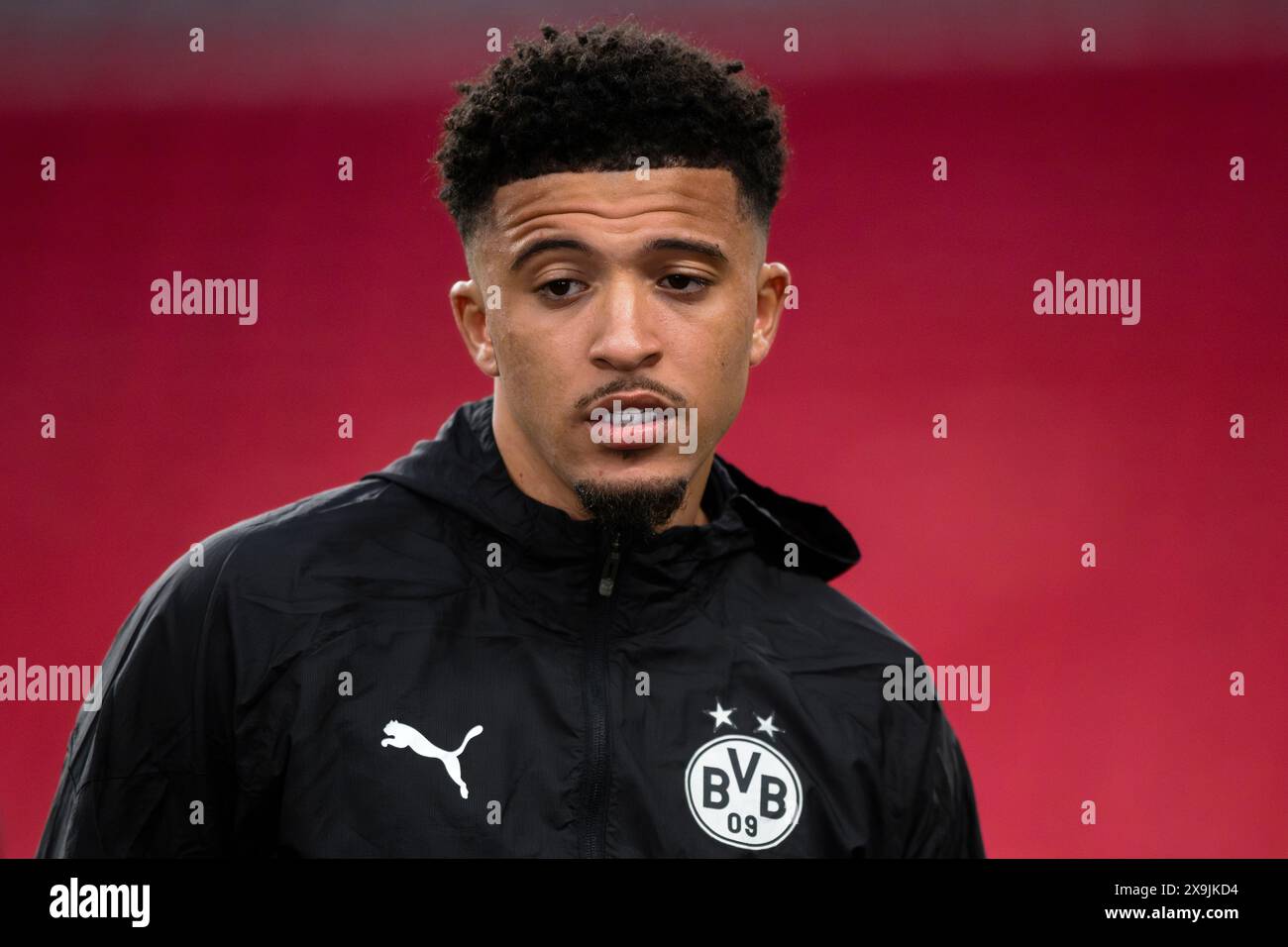 Londra, Regno Unito. 31 maggio 2024. Jadon Sancho del Borussia Dortmund guarda durante l'allenamento del Borussia Dortmund alla vigilia della finale di UEFA Champions League tra il Borussia Dortmund e il Real Madrid CF. Crediti: Nicolò campo/Alamy Live News Foto Stock