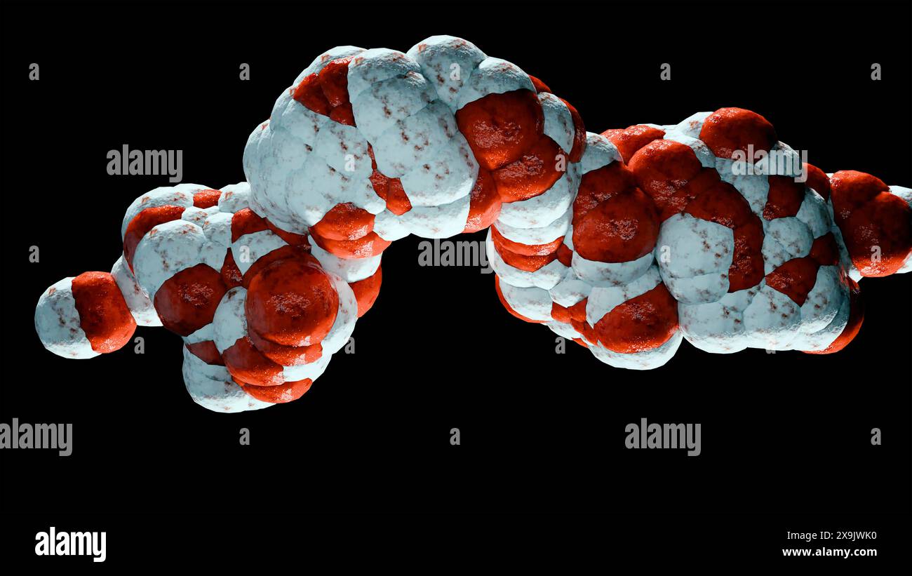 Molecola del peptide 1 (GLP1, 7-36) simile al glucagone, un potente ormone antiiperglicemico. Un neuropeptide e una struttura chimica incretina. trattamento di di Foto Stock