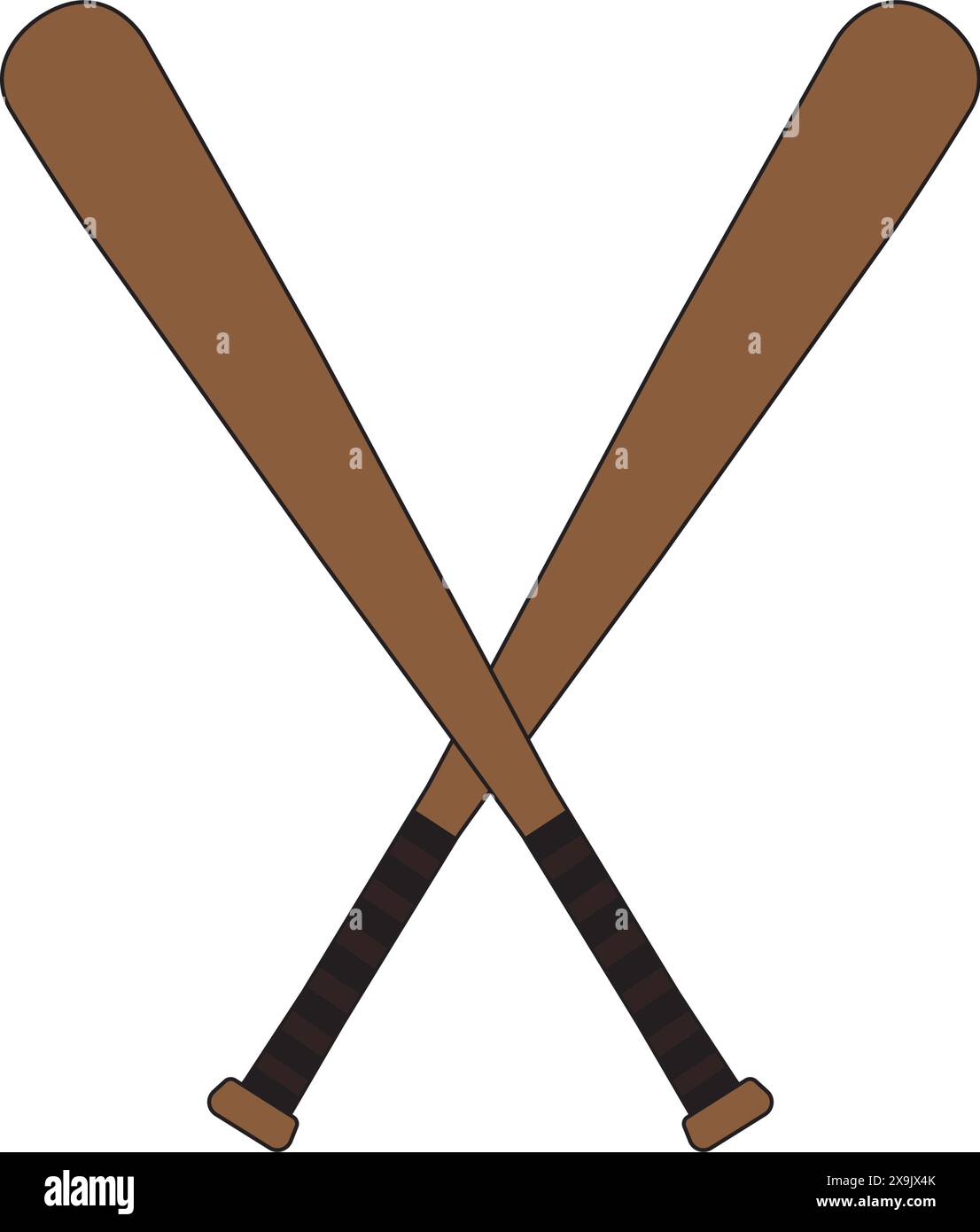 illustrazione vettoriale dell'icona della mazza da baseball design semplice Illustrazione Vettoriale