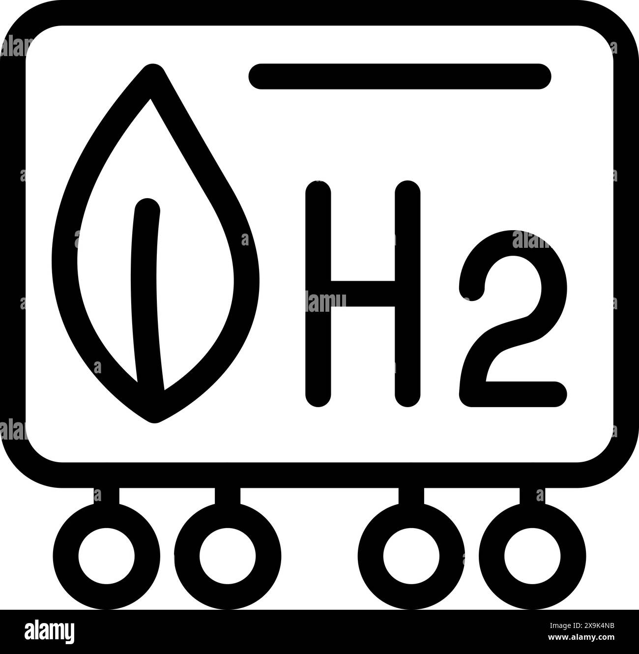 Illustrazione minimalista del vettore dell'icona dell'energia a idrogeno, che rappresenta energia pulita e sostenibile, carburante ecocompatibile e tecnologia innovativa per emissioni zero e decarbonizzazione Illustrazione Vettoriale