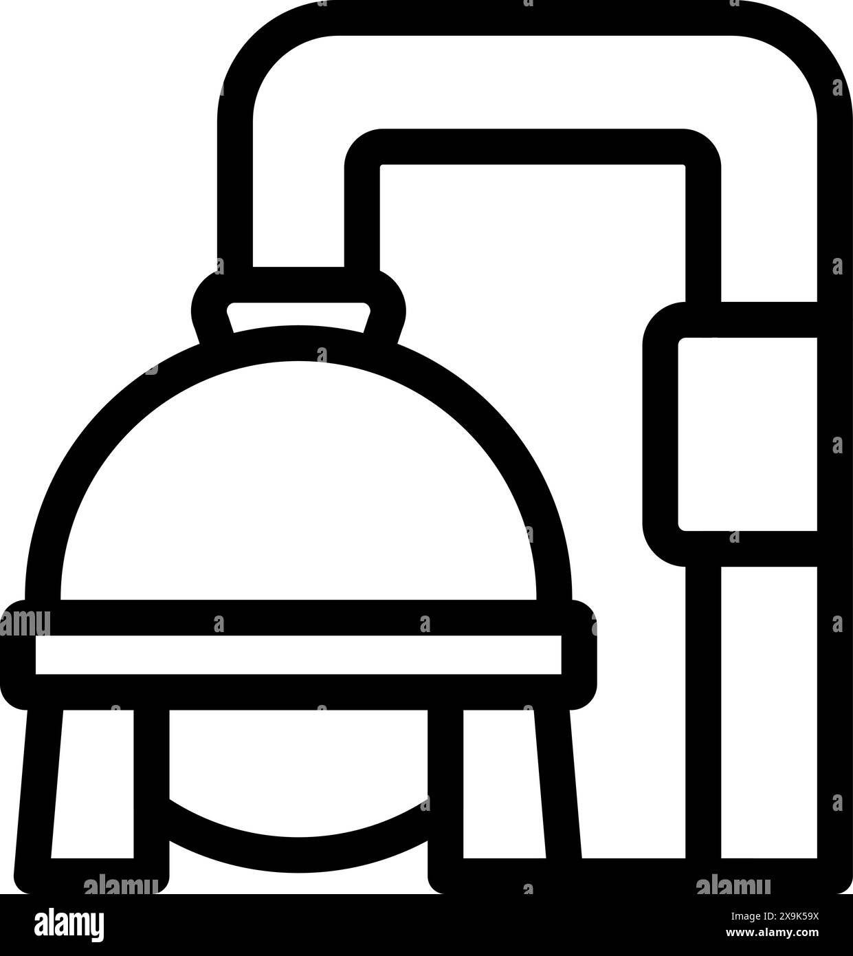 Icona tuta spaziale astronauta con casco. Illustrazione vettoriale. Delinea il simbolo grafico per esplorare e viaggiare con un design minimalista in bianco e nero Illustrazione Vettoriale