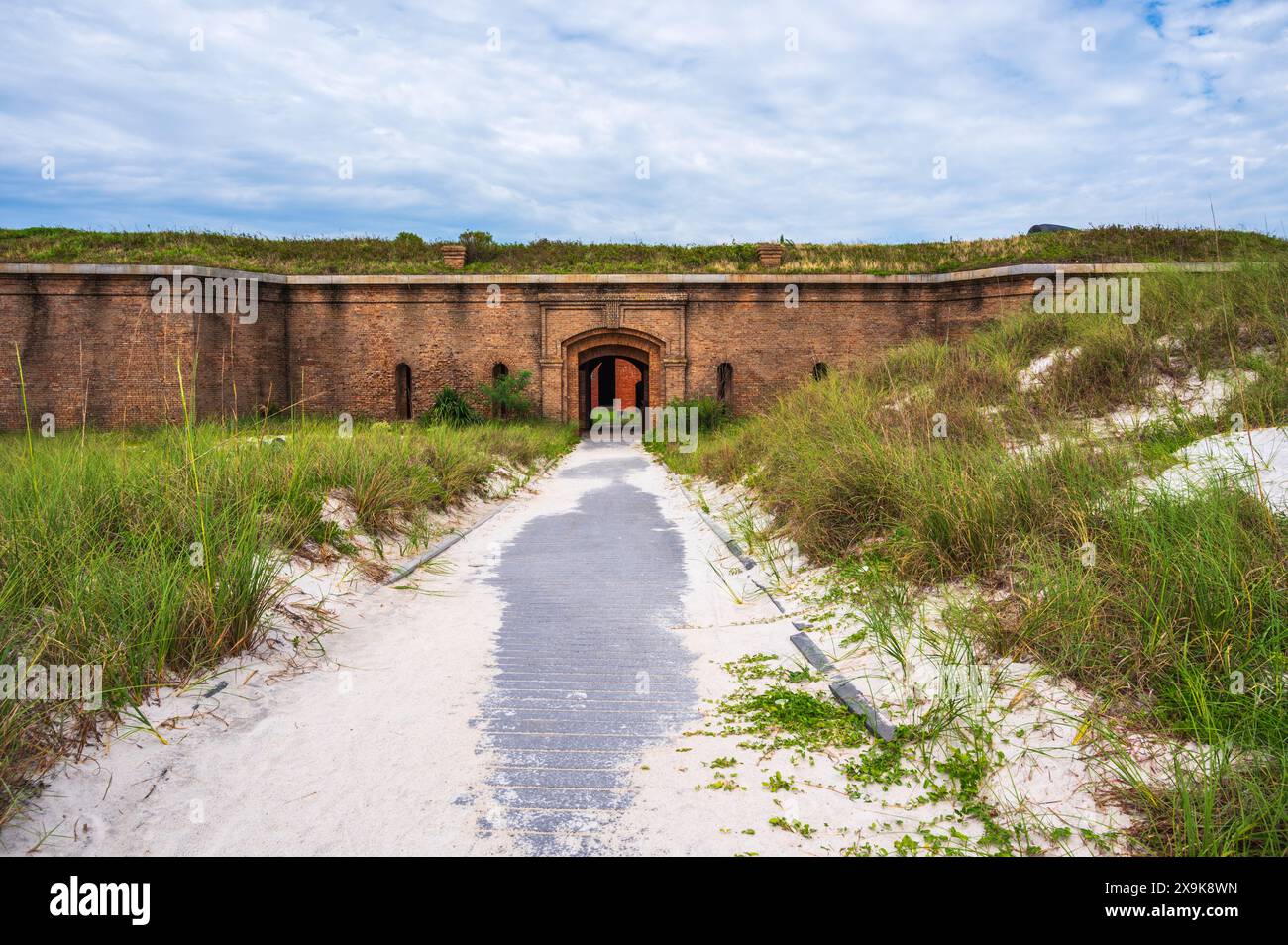 Fort Massachusetts su Ship Island nel Mississippi, parte del Gulf Islands National Seashore. Foto Stock