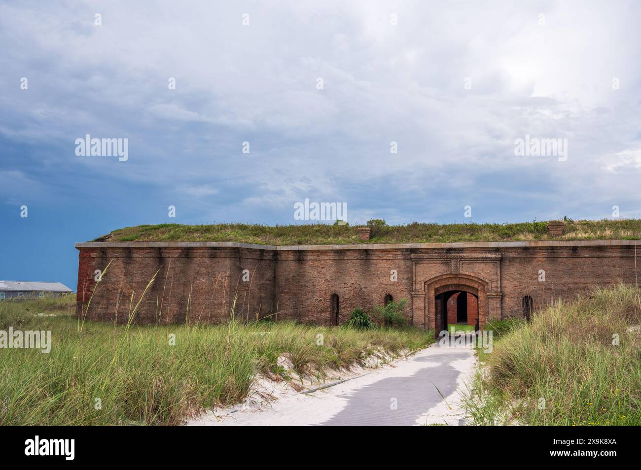 Fort Massachusetts su Ship Island nel Mississippi, parte del Gulf Islands National Seashore. Foto Stock