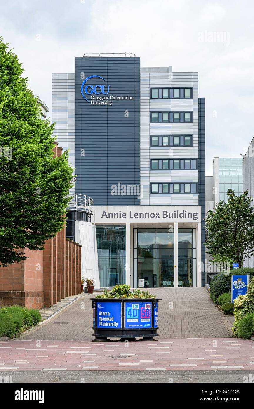 L'edificio Annie Lennox della Glasgow Caledonian University, Glasgow, Scozia, Regno Unito, Europa Foto Stock