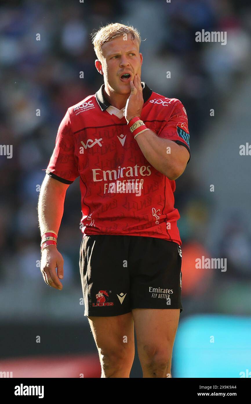 CITTÀ DEL CAPO, SUD AFRICA - 1 GIUGNO: JC Pretorius degli Emirates Lions durante la partita del Campionato di rugby United tra DHL Stormers e Emirates Lions al DHL Stadium il 1 giugno 2024 a città del Capo, Sudafrica. Foto di Shaun Roy/Alamy Live News Foto Stock