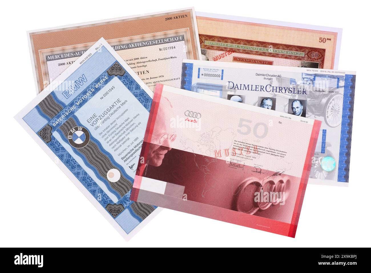 Aktien der Automobilkonzerne, BMW, Audi, Mercedes, Daimler-Chrysler Aktien der Automobilkonzerne, BMW, Audi, Mercedes, Daimler-Chrysler, Daimler-Benz *** azioni dei gruppi automobilistici, BMW, Audi, Mercedes, Daimler Chrysler azioni dei gruppi automobilistici, BMW, Audi, Mercedes, Daimler Chrysler, Daimler Benz Foto Stock