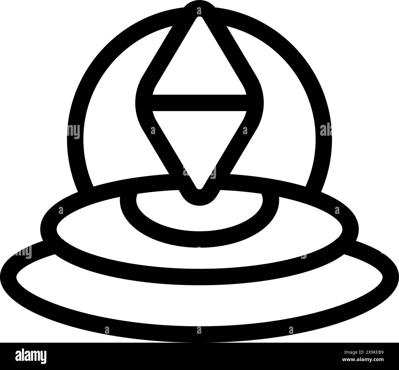 Semplice disegno lineare di un ufo, perfetto per icone e design minimalisti Illustrazione Vettoriale
