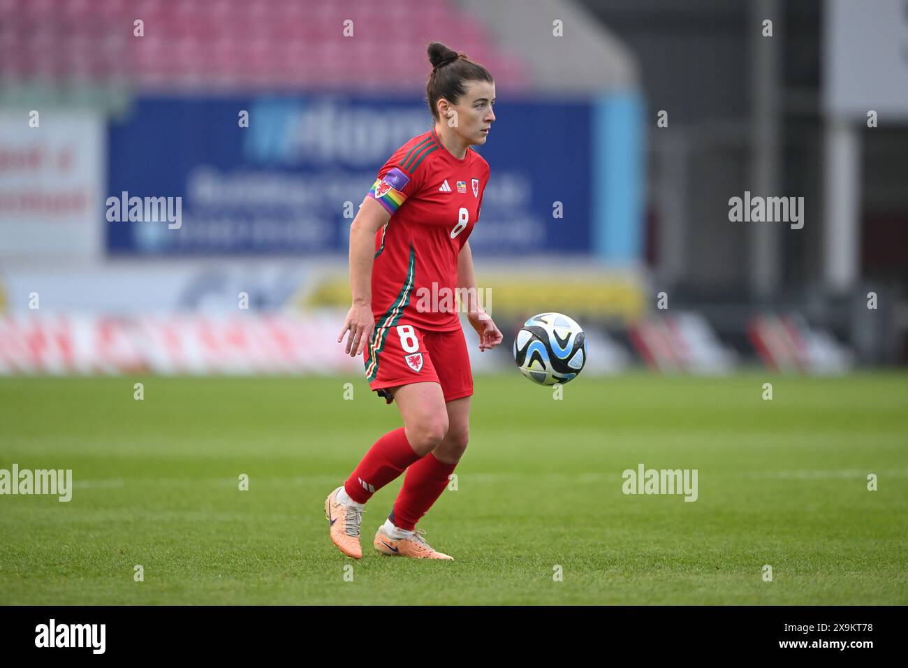 LLANELLI, REGNO UNITO. 31 maggio 2024. Angharad James del Galles durante la partita di qualificazione a Euro 2025 di Lega B tra donne gallesi e donne ucraine al Parc y Scarlets di Llanelli il 31 maggio 2024. (PIC di Ashley Crowden/FAW) credito: Football Association of Wales/Alamy Live News Foto Stock LLANELLI, REGNO UNITO. 31 maggio 2024. Angharad James del Galles durante la partita di qualificazione a Euro 2025 di Lega B tra donne gallesi e donne ucraine al Parc y Scarlets di Llanelli il 31 maggio 2024. (PIC di Ashley Crowden/FAW) credito: Football Association of Wales/Alamy Live News Foto Stock