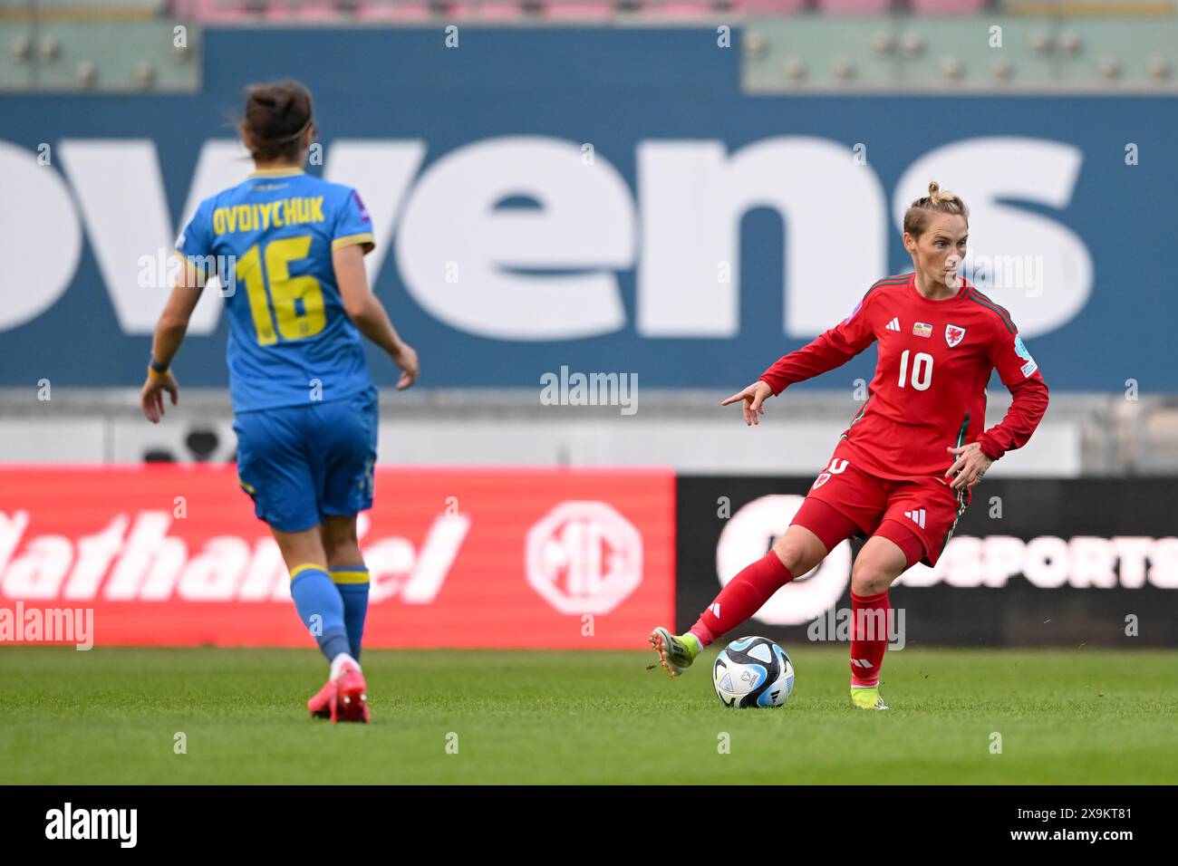 LLANELLI, REGNO UNITO. 31 maggio 2024. Jess Fishlock gallese durante la partita di qualificazione a Euro 2025 di Lega B tra donne gallesi e donne ucraine al Parc y Scarlets di Llanelli il 31 maggio 2024. (PIC di Ashley Crowden/FAW) credito: Football Association of Wales/Alamy Live News Foto Stock LLANELLI, REGNO UNITO. 31 maggio 2024. Jess Fishlock gallese durante la partita di qualificazione a Euro 2025 di Lega B tra donne gallesi e donne ucraine al Parc y Scarlets di Llanelli il 31 maggio 2024. (PIC di Ashley Crowden/FAW) credito: Football Association of Wales/Alamy Live News Foto Stock