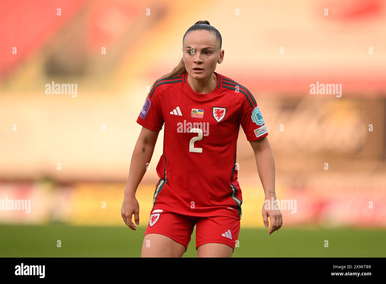 LLANELLI, REGNO UNITO. 31 maggio 2024. La gallese Lily Woodham durante la partita di qualificazione a Euro 2025 di Lega B tra donne gallesi e donne ucraine al Parc y Scarlets di Llanelli il 31 maggio 2024. (PIC di Ashley Crowden/FAW) credito: Football Association of Wales/Alamy Live News Foto Stock LLANELLI, REGNO UNITO. 31 maggio 2024. La gallese Lily Woodham durante la partita di qualificazione a Euro 2025 di Lega B tra donne gallesi e donne ucraine al Parc y Scarlets di Llanelli il 31 maggio 2024. (PIC di Ashley Crowden/FAW) credito: Football Association of Wales/Alamy Live News Foto Stock