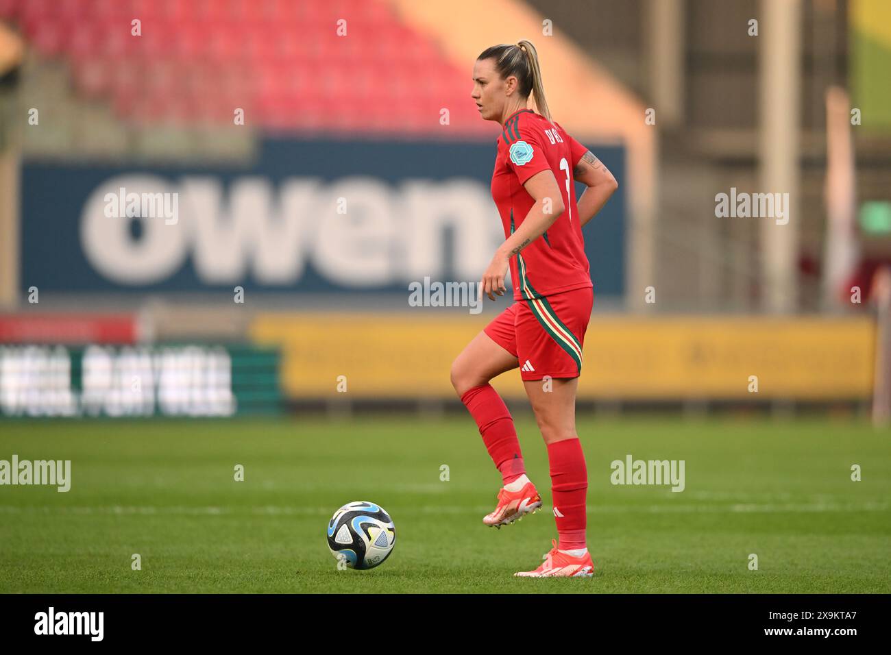 LLANELLI, REGNO UNITO. 31 maggio 2024. Gemma Evans del Galles durante la partita di qualificazione a Euro 2025 di Lega B tra donne del Galles e Ucraina al Parc y Scarlets di Llanelli il 31 maggio 2024. (PIC di Ashley Crowden/FAW) credito: Football Association of Wales/Alamy Live News Foto Stock LLANELLI, REGNO UNITO. 31 maggio 2024. Gemma Evans del Galles durante la partita di qualificazione a Euro 2025 di Lega B tra donne del Galles e Ucraina al Parc y Scarlets di Llanelli il 31 maggio 2024. (PIC di Ashley Crowden/FAW) credito: Football Association of Wales/Alamy Live News Foto Stock