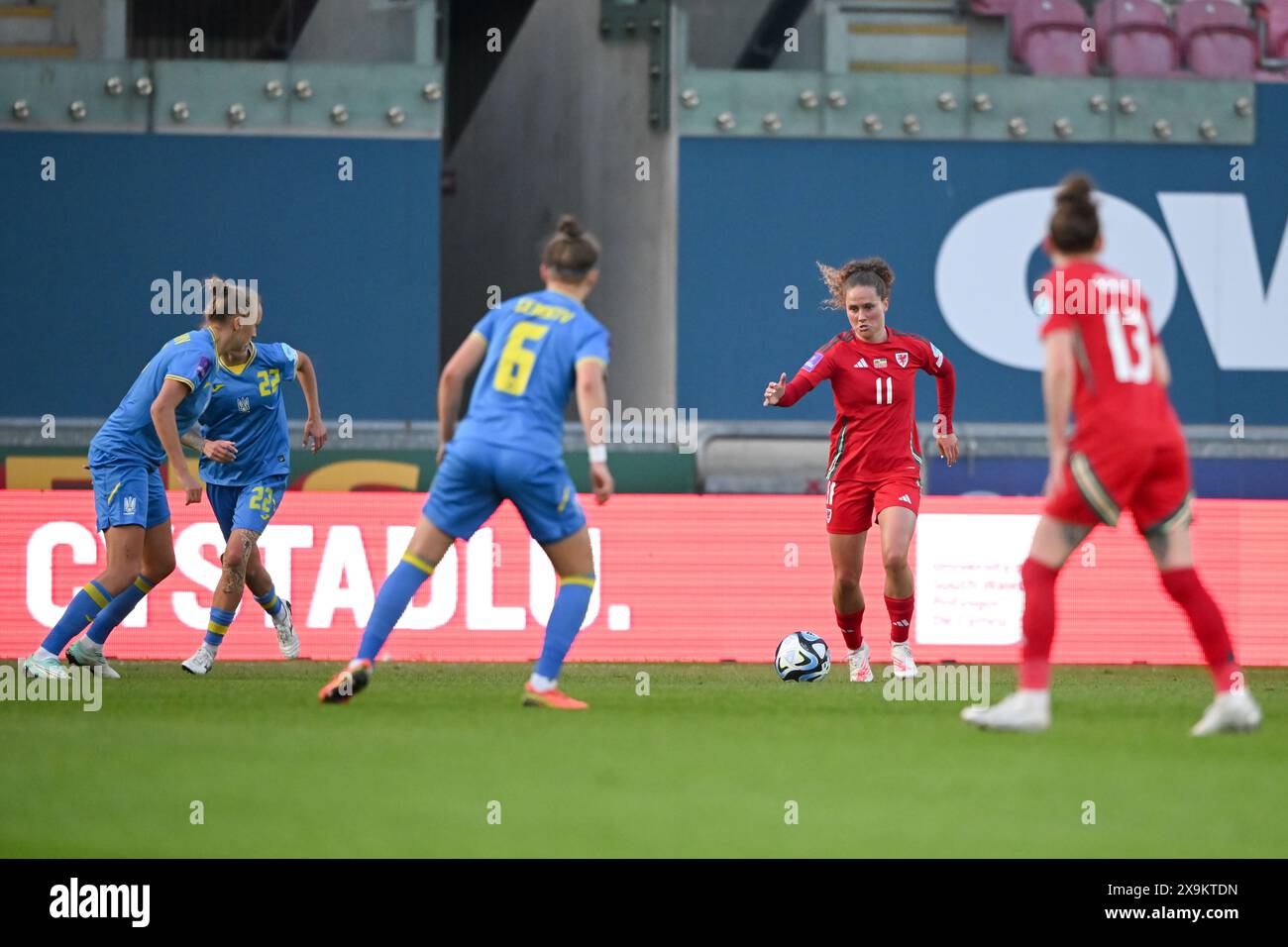 LLANELLI, REGNO UNITO. 31 maggio 2024. Lois Joel del Galles durante la partita di qualificazione a Euro 2025 di Lega B tra donne gallesi e Ucraina al Parc y Scarlets di Llanelli il 31 maggio 2024. (PIC di Ashley Crowden/FAW) credito: Football Association of Wales/Alamy Live News Foto Stock LLANELLI, REGNO UNITO. 31 maggio 2024. Lois Joel del Galles durante la partita di qualificazione a Euro 2025 di Lega B tra donne gallesi e Ucraina al Parc y Scarlets di Llanelli il 31 maggio 2024. (PIC di Ashley Crowden/FAW) credito: Football Association of Wales/Alamy Live News Foto Stock