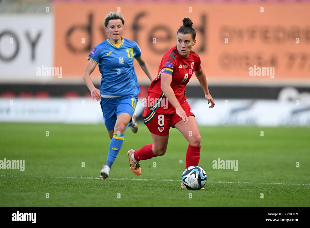 LLANELLI, REGNO UNITO. 31 maggio 2024. Angharad James del Galles durante la partita di qualificazione a Euro 2025 di Lega B tra donne gallesi e donne ucraine al Parc y Scarlets di Llanelli il 31 maggio 2024. (PIC di Ashley Crowden/FAW) credito: Football Association of Wales/Alamy Live News Foto Stock LLANELLI, REGNO UNITO. 31 maggio 2024. Angharad James del Galles durante la partita di qualificazione a Euro 2025 di Lega B tra donne gallesi e donne ucraine al Parc y Scarlets di Llanelli il 31 maggio 2024. (PIC di Ashley Crowden/FAW) credito: Football Association of Wales/Alamy Live News Foto Stock