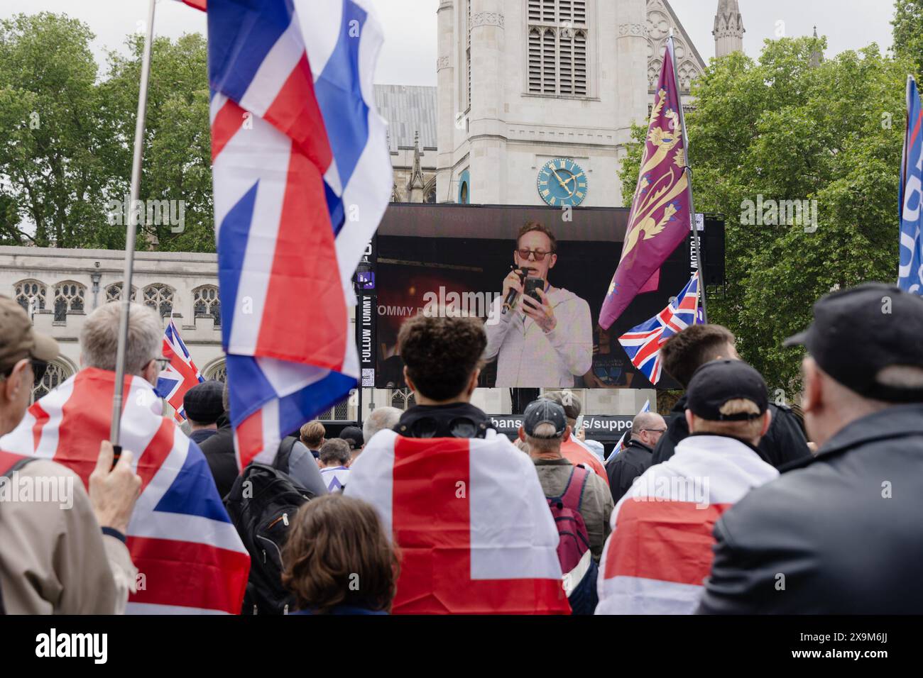 Tommy Robinson march e proiezione cinematografica a Londra, 1 giugno 2024. Foto Stock