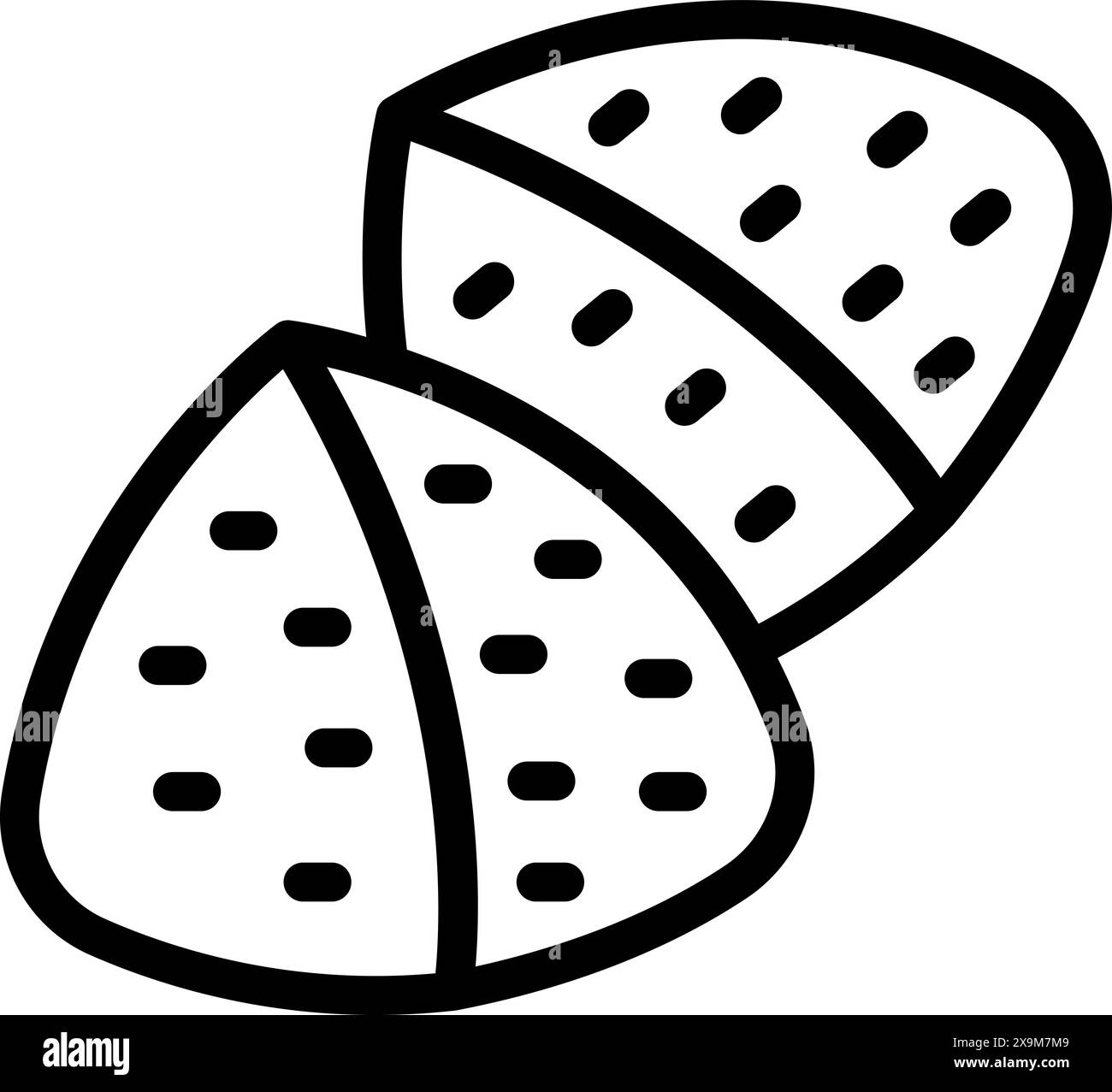 Illustrazione vettoriale della frutta del drago tagliata in un semplice stile grafico in bianco e nero Illustrazione Vettoriale
