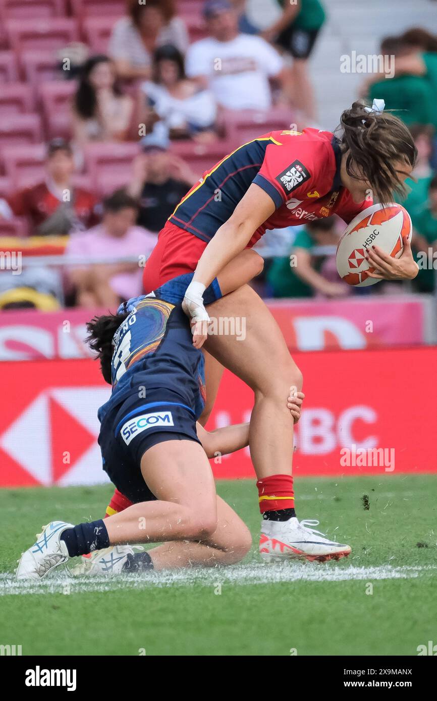 La partita della HSBC Rugby SVNS Series giocata tra lo stadio Civitas Metropolitano il 1° giugno 2024 a Madrid, Spagna (foto di Oscar Gonzalez/Sipa USA) Foto Stock