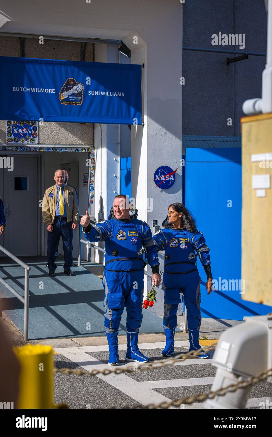 Cape Canaveral, Stati Uniti. 1 giugno 2024. Un razzo Atlas 5 della United Launch Alliance, designato AV-085, lancerà il CST-100 Starliner della Boeing nella sua prima missione con gli astronauti, noti come Crew test Flight, alla stazione spaziale Internazionale di Cape Canaveral, FL, il 1 giugno 2024. La capsula si aggancerà alla stazione spaziale. (Foto di Alex G Perez/Sipa USA) credito: SIPA USA/Alamy Live News Foto Stock