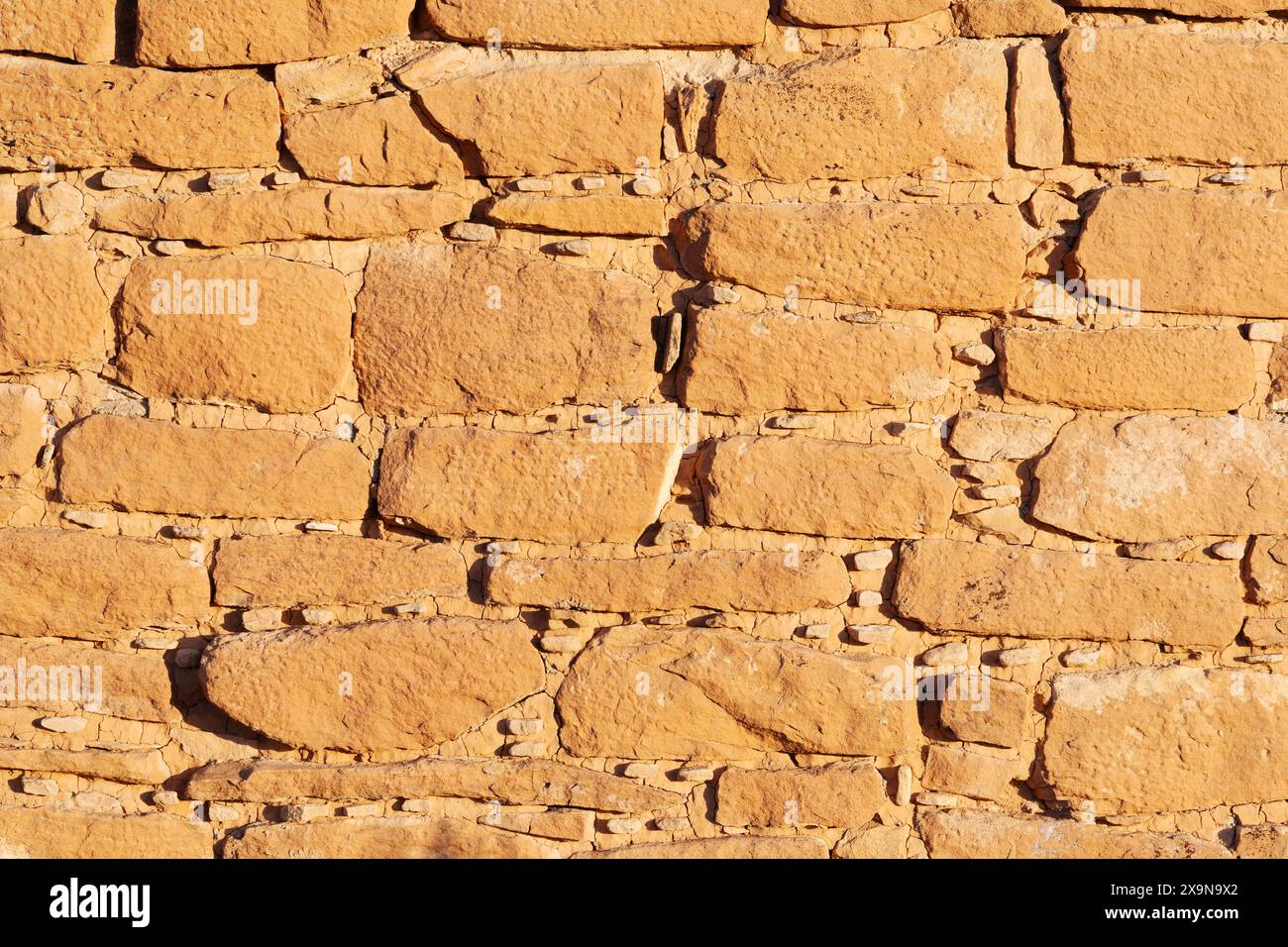 Dettagli sulle pareti delle Twin Towers, Square Tower Group, Hovenweep National Monument, Utah Foto Stock