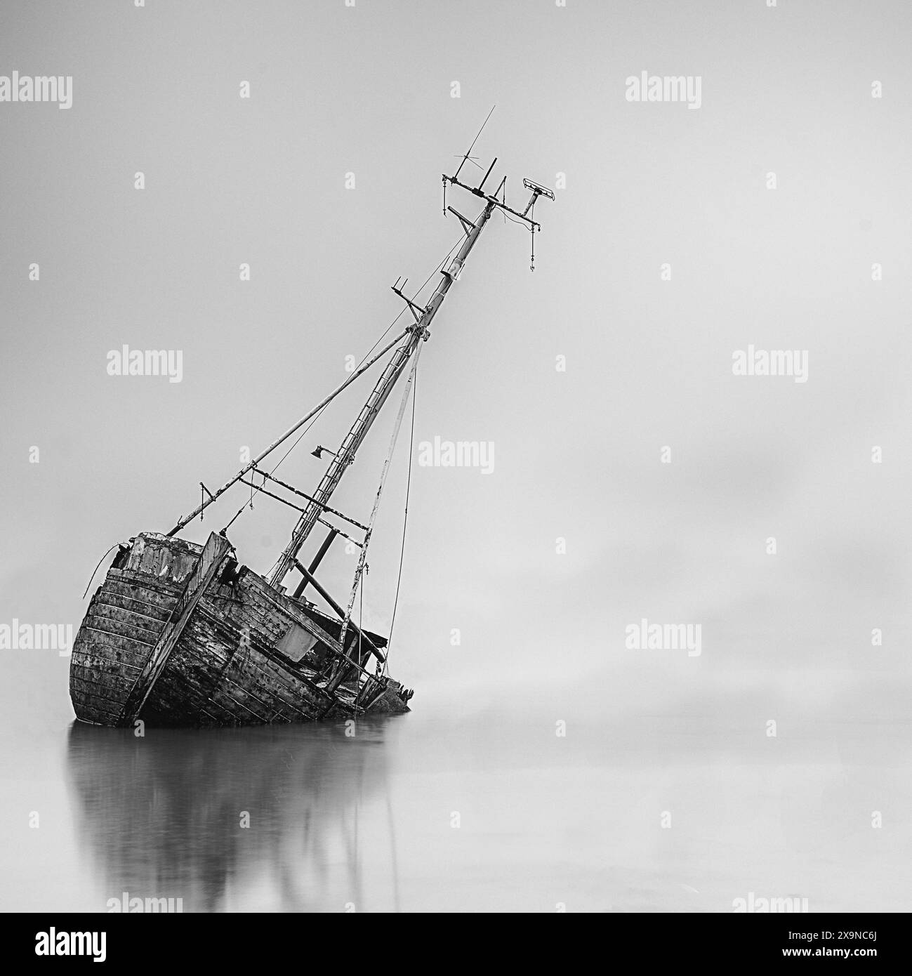 Boat Wreck pin Mill, Suffolk. Regno Unito. Foto Stock