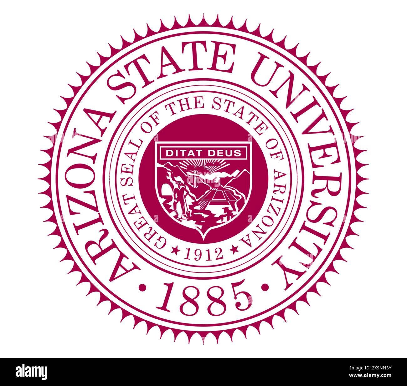 Icona con il logo dell'Arizona State University Foto Stock