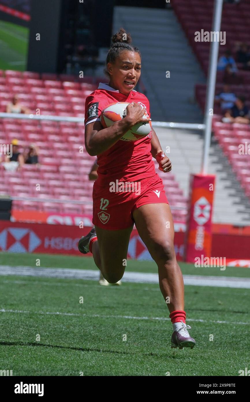 Madrid, Spagna. 2 giugno 2024. L'HSBC Rugby SVNS Series ha giocato allo stadio Civitas Metropolitano il 2 giugno 2024 a Madrid, Spagna crediti: SIPA USA/Alamy Live News Foto Stock